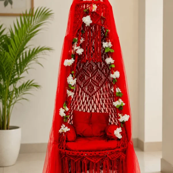 ২৬ ইঞ্চি লাল বউ দোলনা (সাদা ফুলসহ)